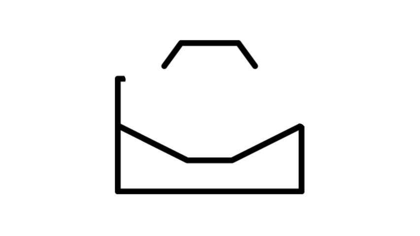 852x480 Portfolio Laptop Bag Animation Flat Line Icon Stock