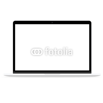 400x400 Laptop Pc Vector Drawing Flat Design Blank Screen On White