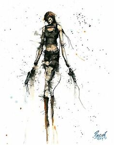236x300 lara croft tomb raider watercolor x print ebay