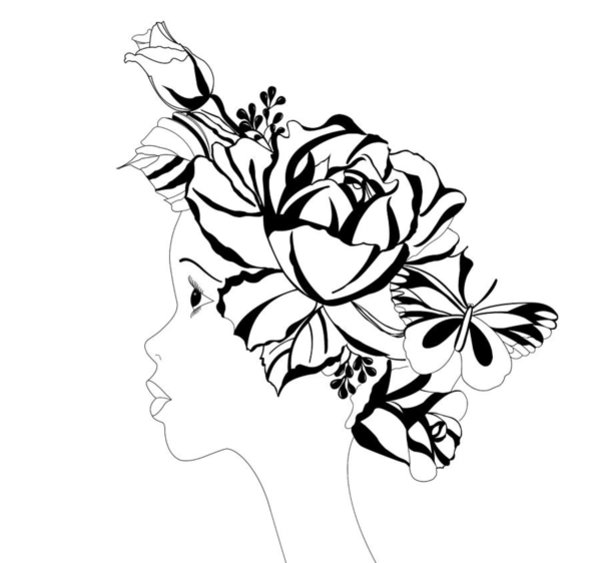 600x563 Large Flower Drawings
