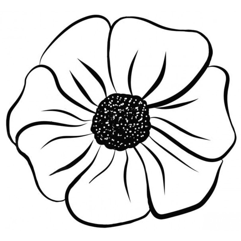 800x800 Ayana Large Flower Rubber Stamp