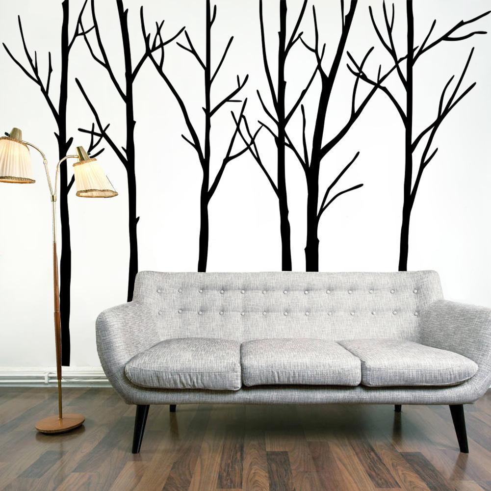 1001x1001 Extra Large Black Tree Branches Wall Art Mural Decor Sticker