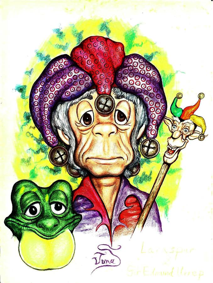 678x900 Larkspur And Sir Edmund Urrep Drawing