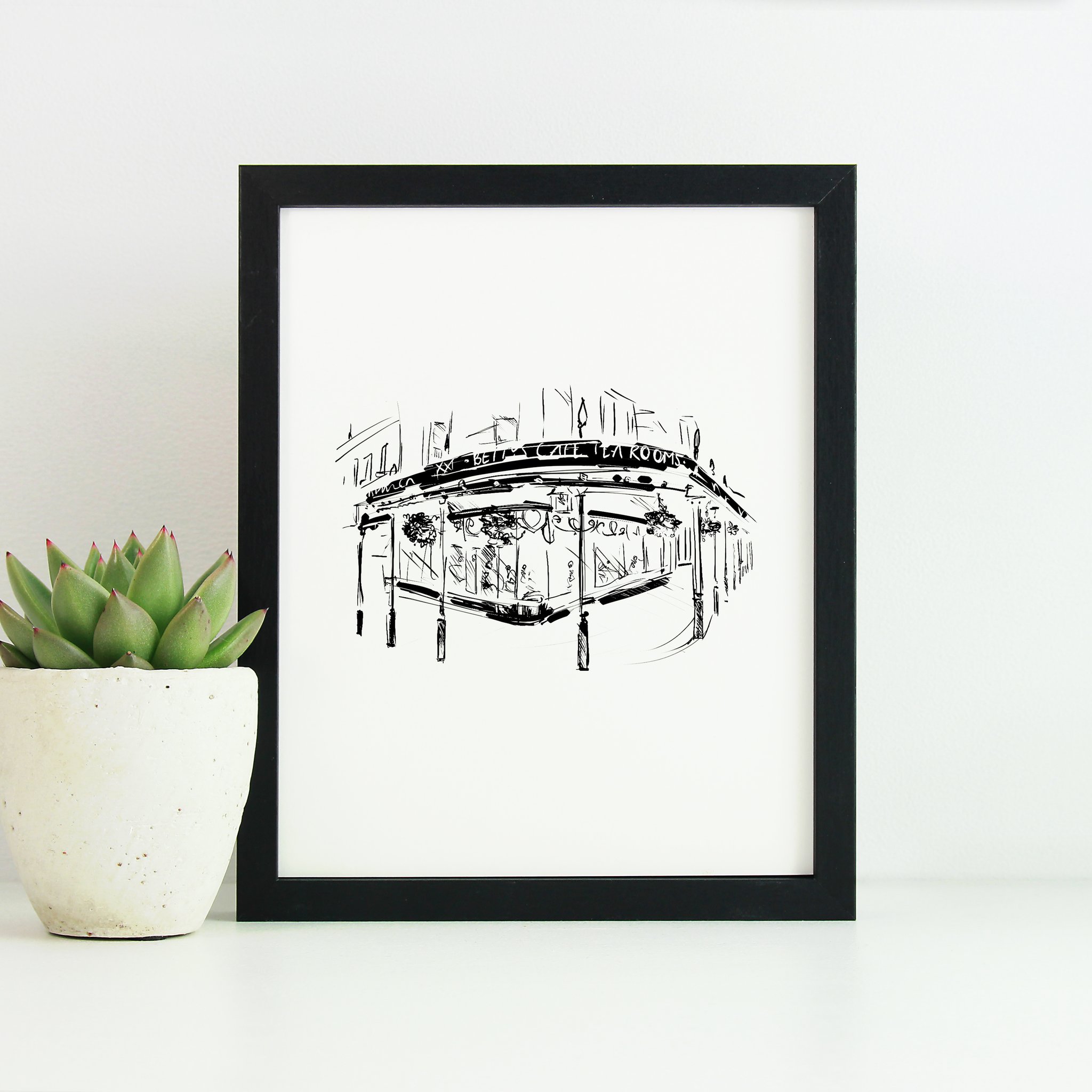 2048x2048 Monochrome Sketched Art Print