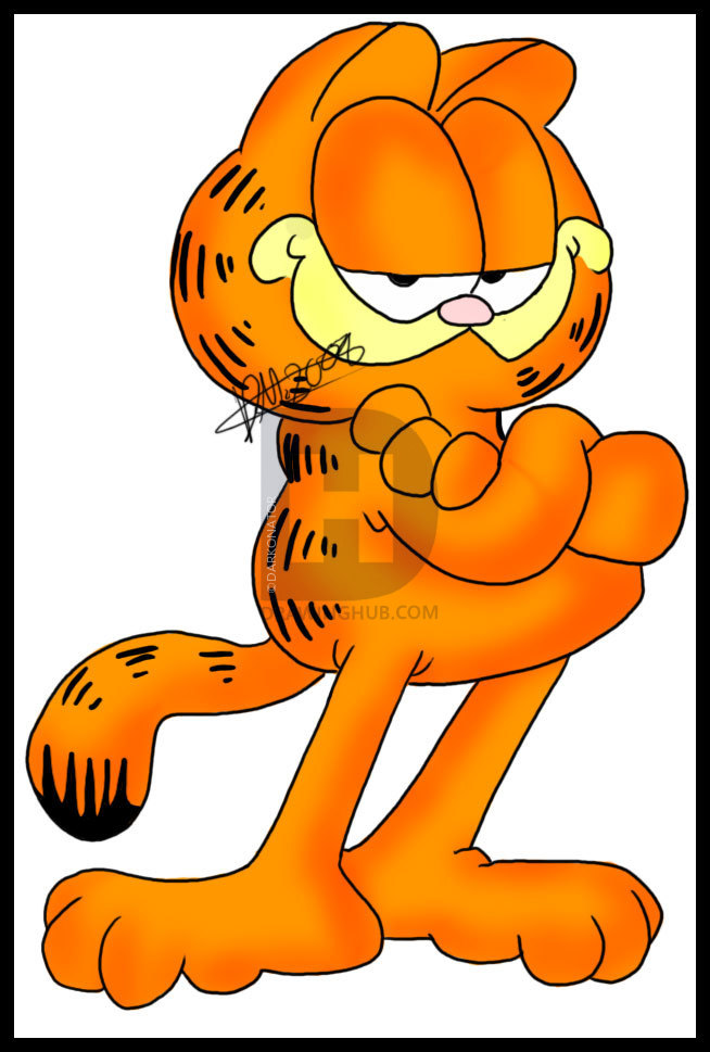 654x969 How To Draw Garfield, Step