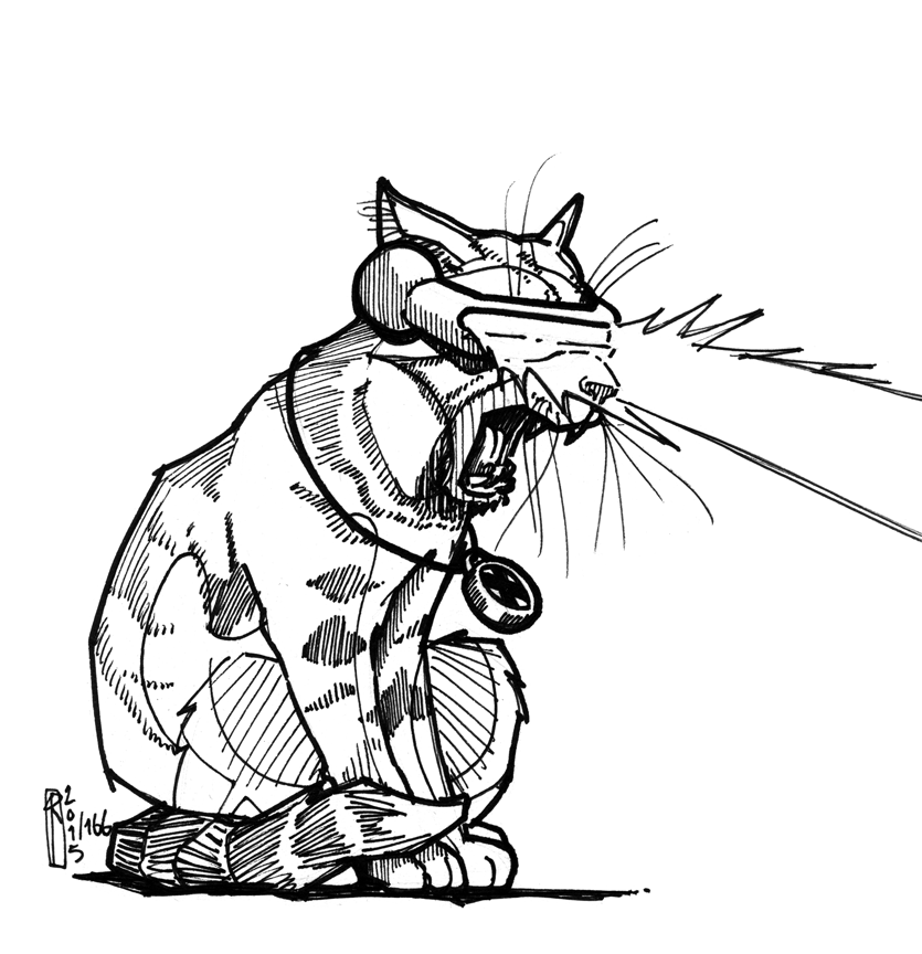 835x864 Laser Drawing Cat For Free Download