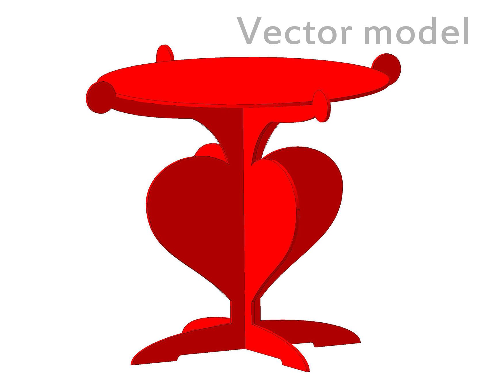 1700x1350 Heart Cake Stand Drawing, Heart Candy Dish, Laser Cut Vector Model