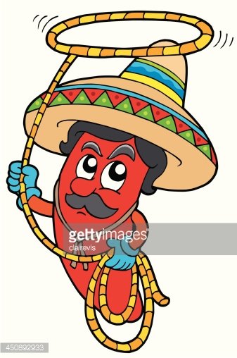 337x508 Cartoon Mexican Chilli With Lasso Premium Clipart