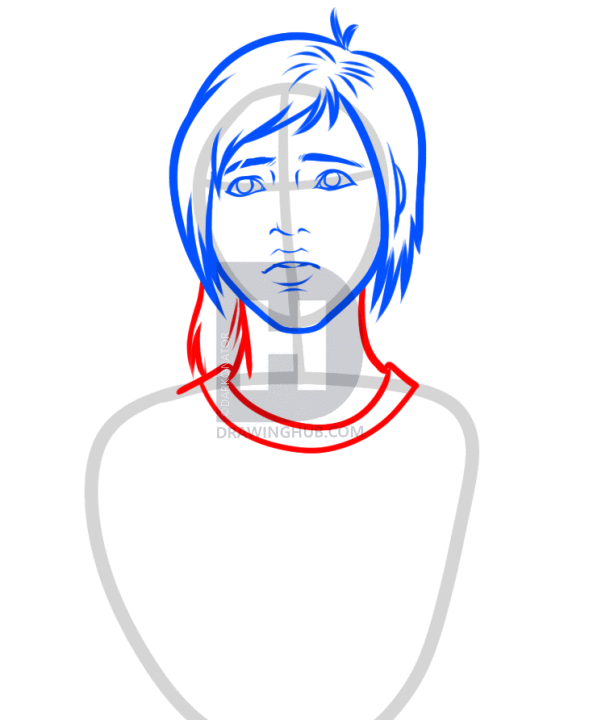 589x720 How To Draw Ellie From The Last Of Us, Step