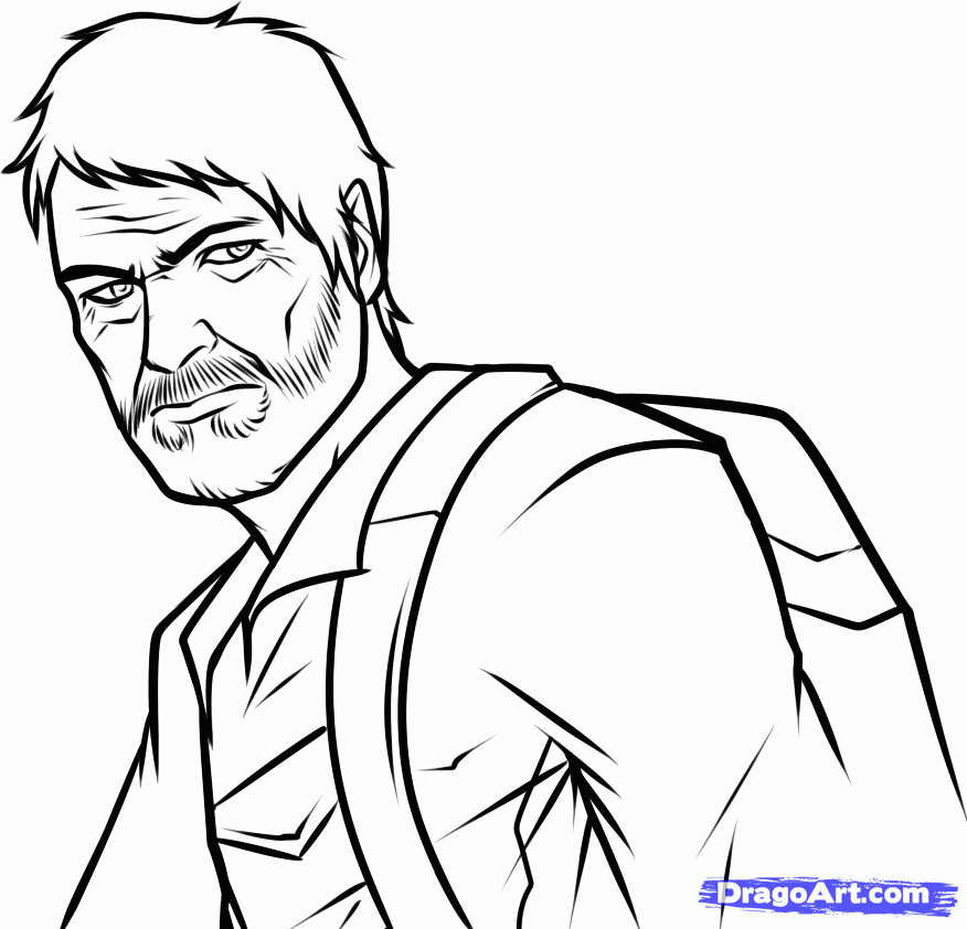 876x842 How To Draw Joel From The Last Of Us, Step