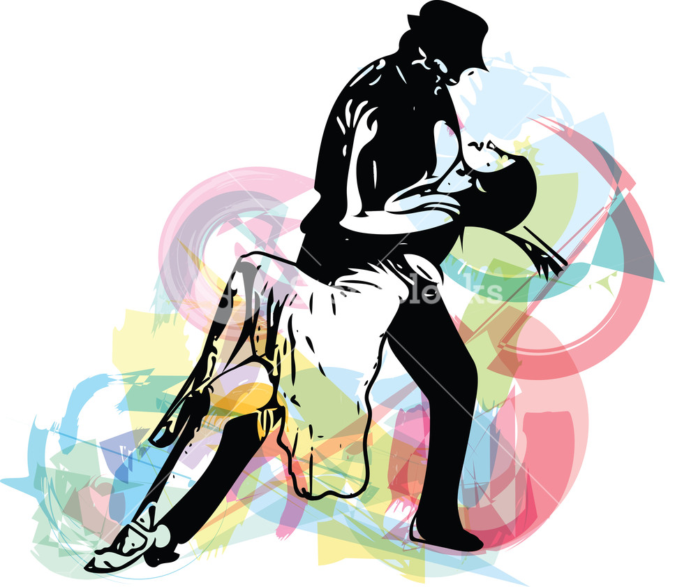 1000x840 abstract drawing of latino dancing couple vector illustration