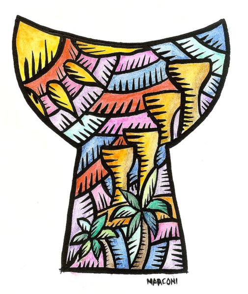 505x600 Latte Stones Guam Painting