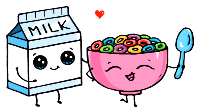 696x390 Latte E Cereali Kawaii Sweet In Cute Drawings, Kawaii