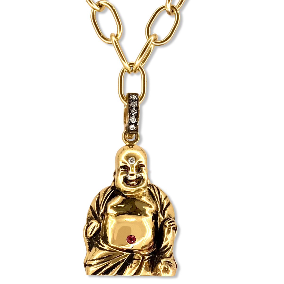 1200x1200 Green Gold Laughing Buddha Charm