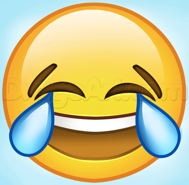 662x647 How To Draw Laughing Emoji, Step