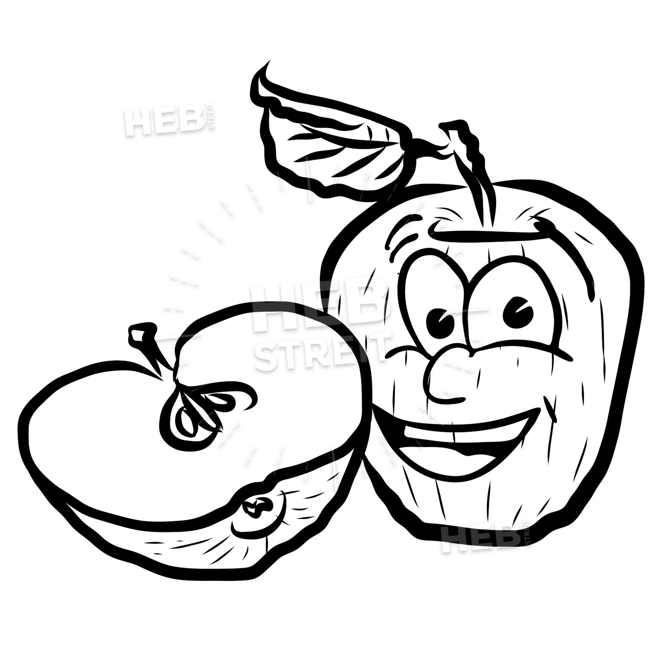 1280x1280 laughing apple vector illustration fruits hebstreits