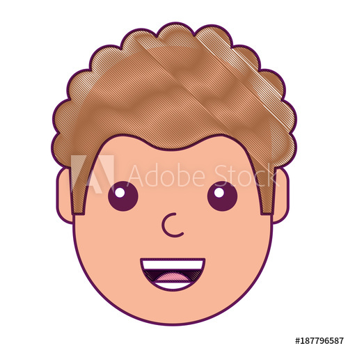 500x500 Character Man Face Laughing Happy Image Vector Illustration