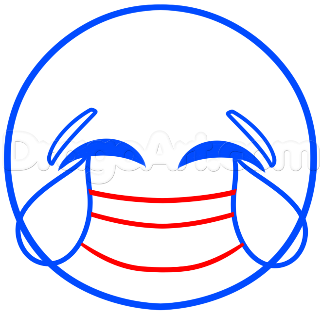 662x647 How To Draw Laughing Emoji, Step