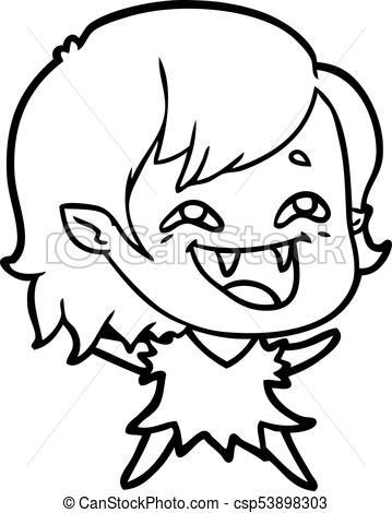 359x470 Cartoon Laughing Vampire Girl