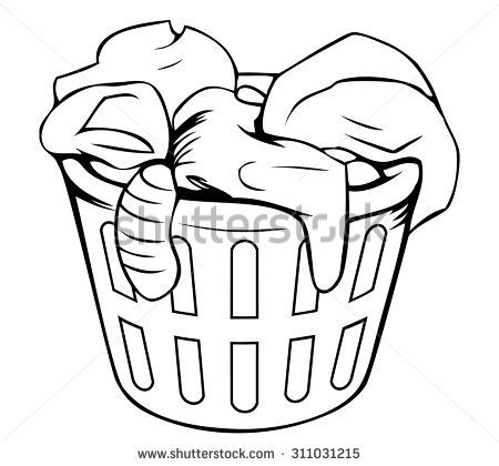 450x420 Laundry Basket Clipart Black And White Clipart Portal