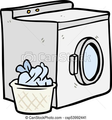441x470 Cartoon Washing Machine And Laundry