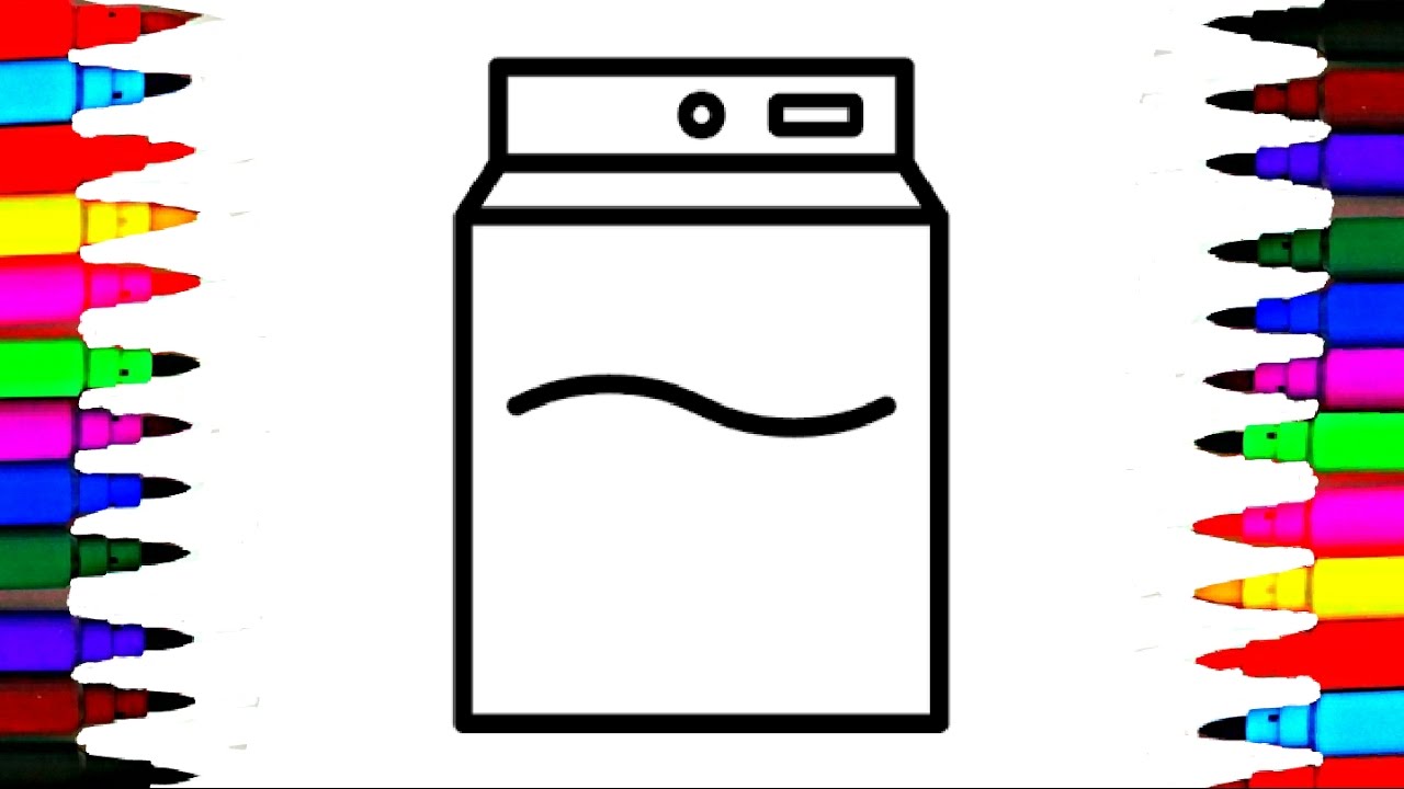 1280x720 Coloring Pages Laundry Room L Washing Machine L Dryer L Wall Art