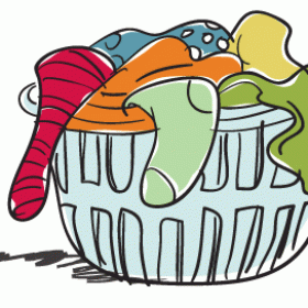 280x280 Dirty Laundry Basket Clipart