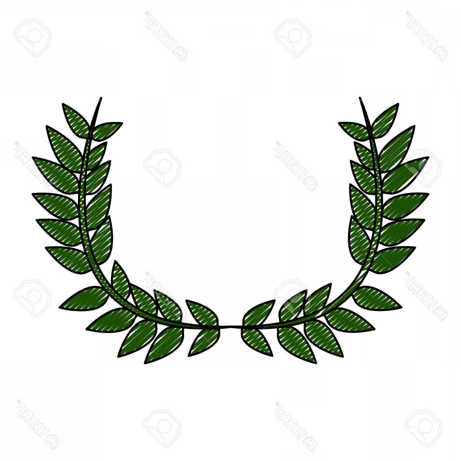 1560x1560 Photostock Vector Drawing Crown Half Flower Natural Decoration