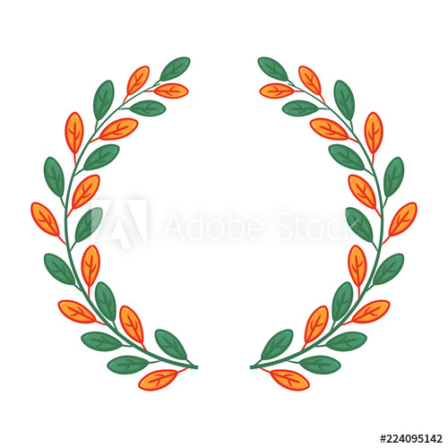 500x500 Funny Cartoon Tree Leaf Wreath Laurel Hand Drawing
