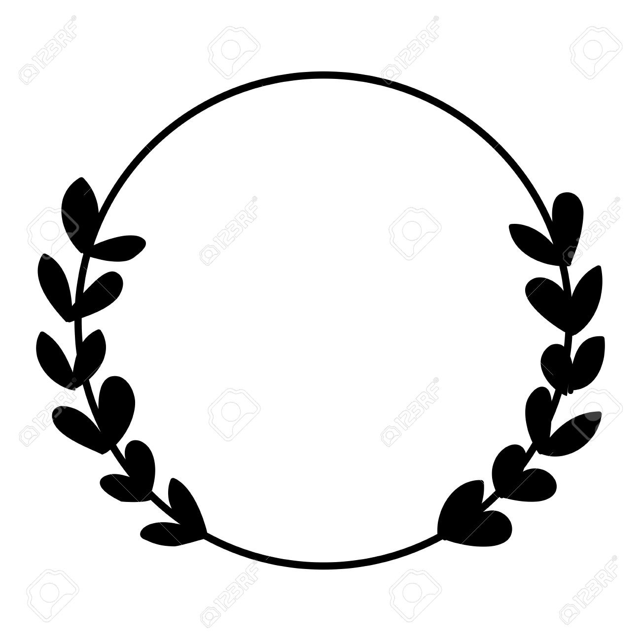 1300x1300 Wreath Clipart Black And White