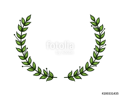500x401 Green Realistic Circular Laurel Foliate, Wreath Drawing Award