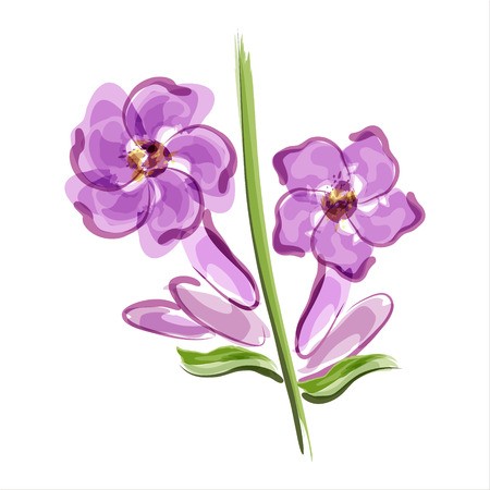 450x450 Lavender Flower Closeup Watercolor Drawing Vector Royalty Free