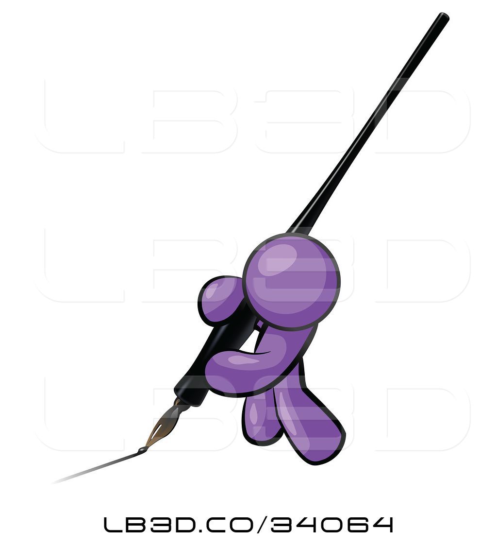 1024x1124 Vector Illustration Of Purple Guy Drawing A Line With A Large