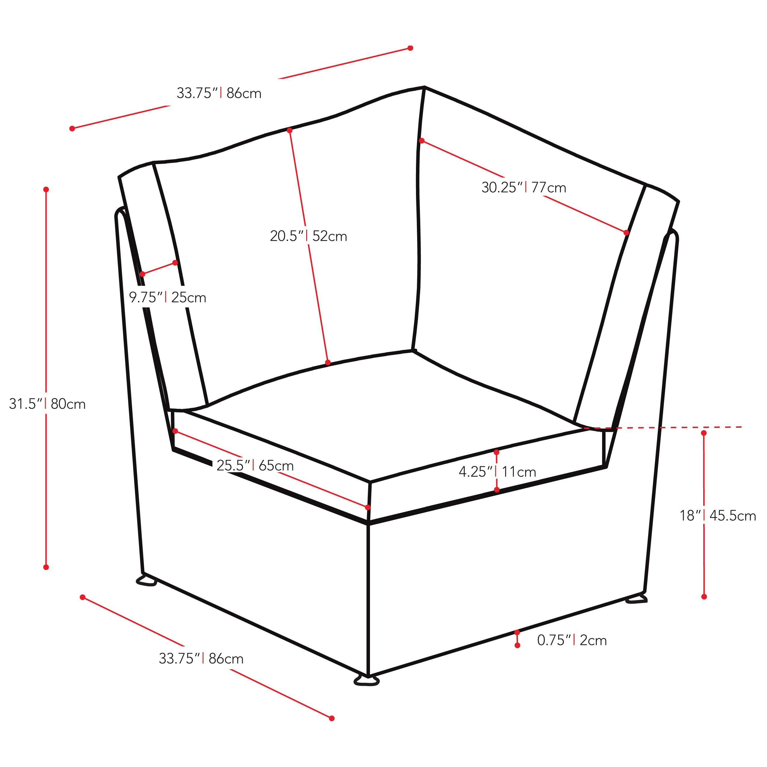 2550x2550 weather resistant resin wicker corner patio chair corliving