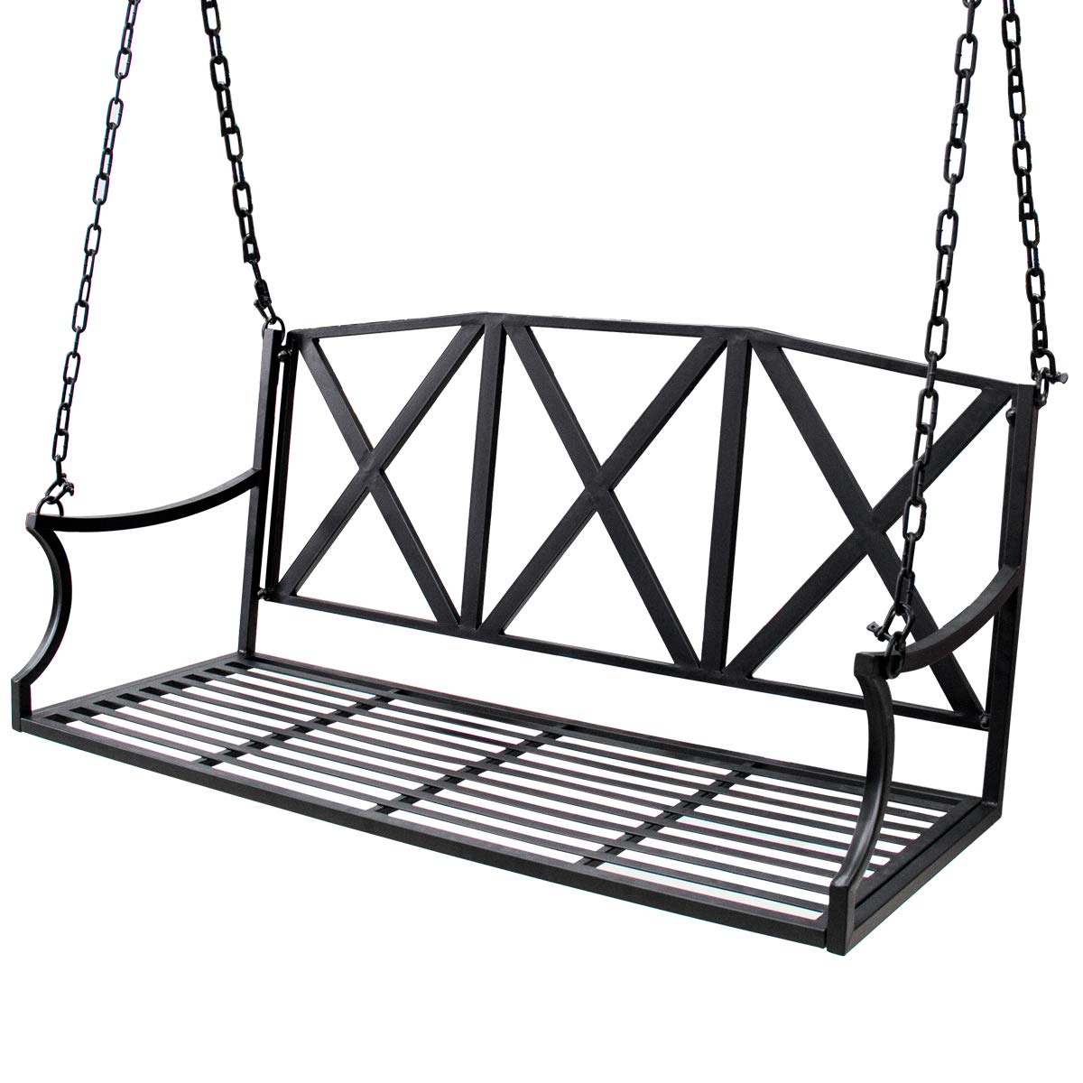 1200x1200 Bizzoelife Hanging Patio Porch Swing Bench Metal
