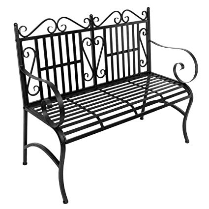 425x425 Matladin Foldable Metal Antique Garden Bench Outdoor