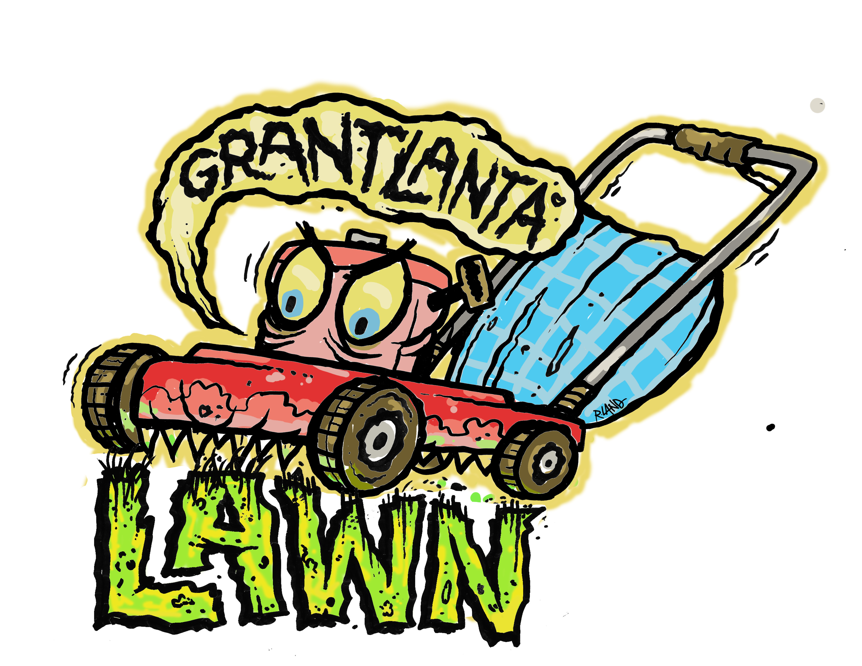 3300x2550 Grantlanta Lawn Logo, R Land, Drawing, Art