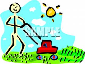 300x227 Child's Drawing Of A Person Pushing A Lawnmower