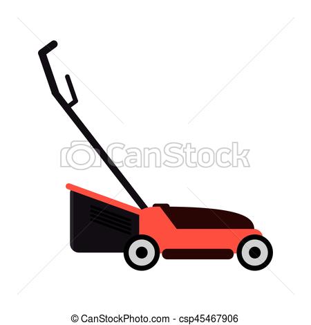 450x470 Hand Lawn Mower Gardening Vector Illustration