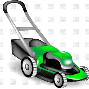 300x300 Photostock Vector Hand Drawing Of A Yellow Garden Lawn Mower