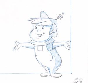 300x283 Jetsons Elroy Production Animation Art Cel Layout Drawing Hanna