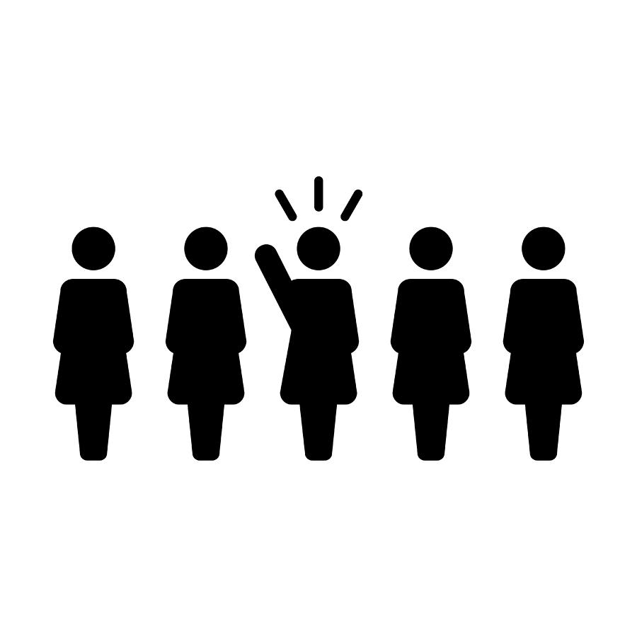 900x900 Leader Icon Vector Female Public Speaker Person Symbol