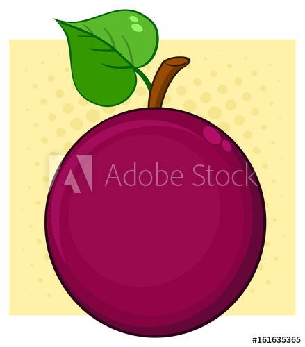 439x500 Passion Fruit With Heart Leaf Cartoon Drawing Simple Design