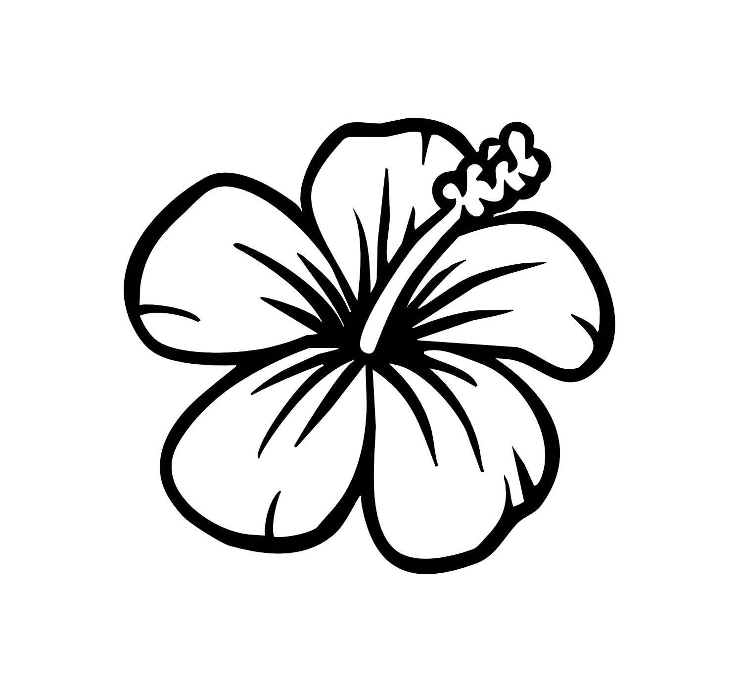 1500x1392 Hawaii Flowers Drawing Easy Leaf Outline Image