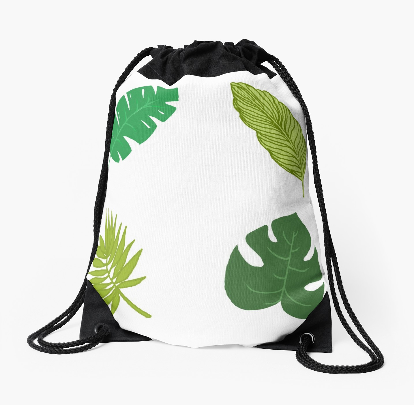 1435x1404 Tropical Leaf Tumblr Drawing Drawstring Bag