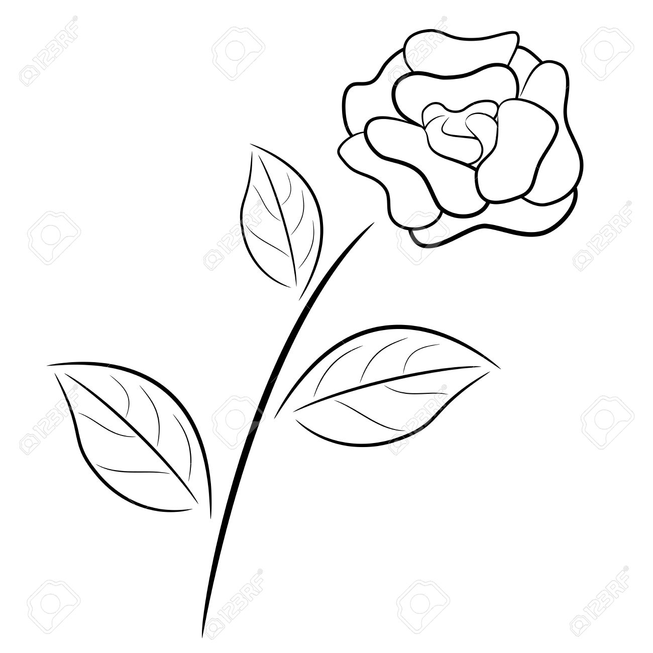 1300x1300 Black And White Drawing Of A Rose Line Tumblr Flowers Clip Art