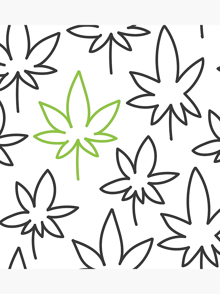 750x1000 Cannabis Leaf Seamless Pattern Doodle Drawing Vector
