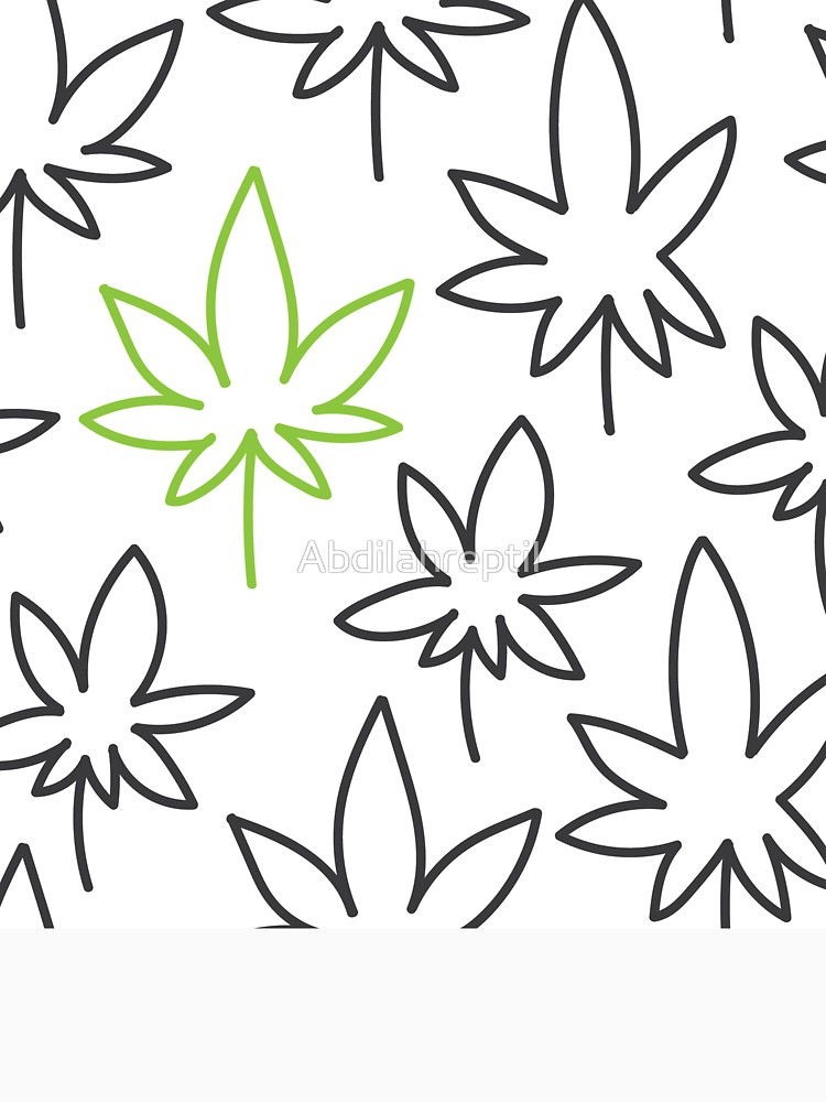 750x1000 Cannabis Leaf Seamless Pattern Doodle Drawing Vector T Shirt