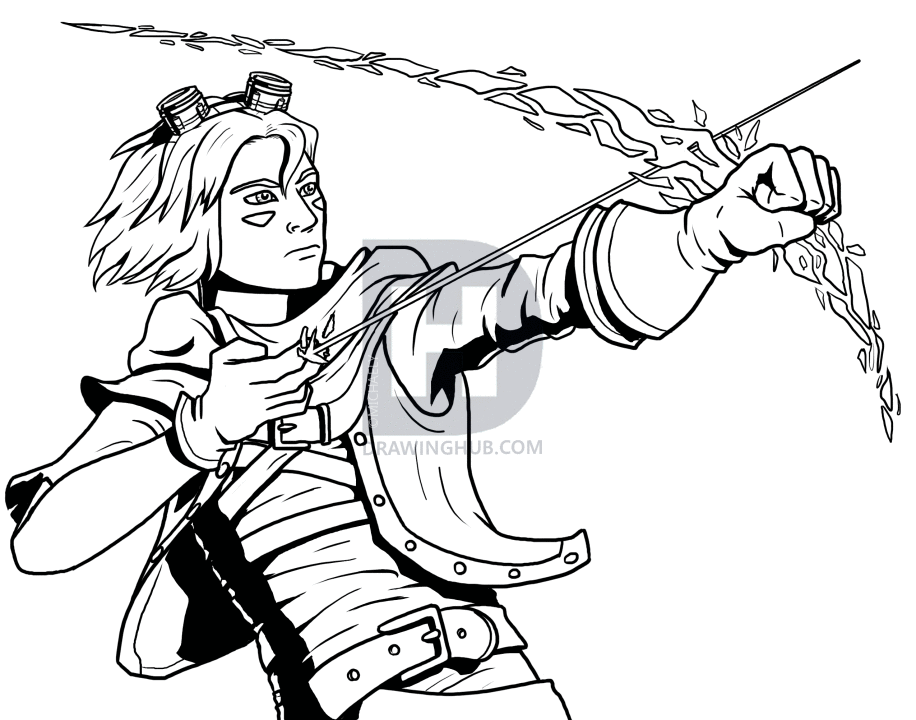 916x720 How To Draw Ezreal From League Of Legends, Step