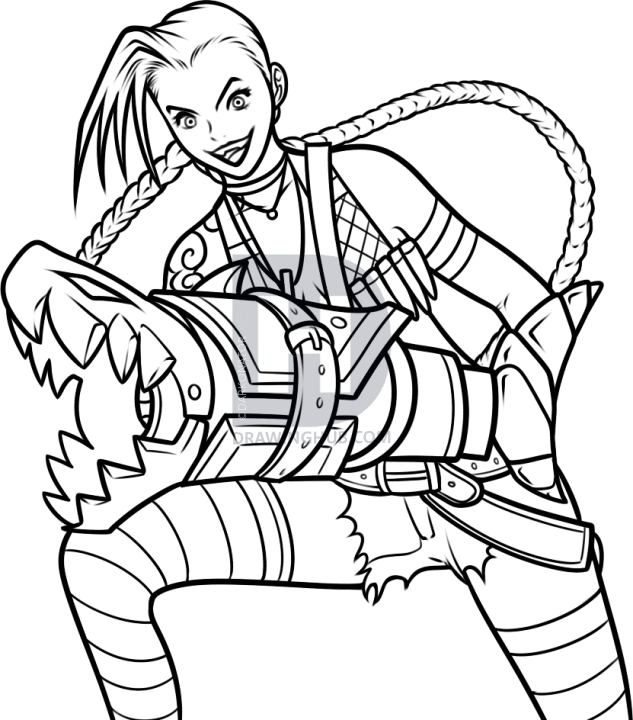 633x720 How To Draw Jinx From League Of Legends, Step